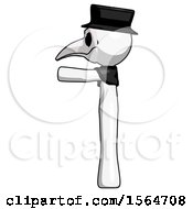 Poster, Art Print Of White Plague Doctor Man Pointing Left