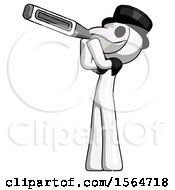 Poster, Art Print Of White Plague Doctor Man Thermometer In Mouth