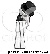 Poster, Art Print Of White Plague Doctor Man Depressed With Head Down Turned Right