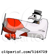 Poster, Art Print Of White Plague Doctor Man In Geebee Stunt Aircraft Side View