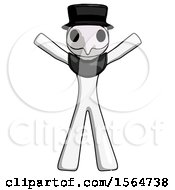 Poster, Art Print Of White Plague Doctor Man Surprise Pose Arms And Legs Out