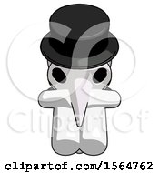 White Plague Doctor Man Sitting With Head Down Facing Forward