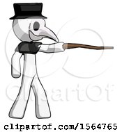 Poster, Art Print Of White Plague Doctor Man Pointing With Hiking Stick