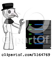 Poster, Art Print Of White Plague Doctor Man Server Administrator Doing Repairs
