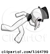 Poster, Art Print Of White Plague Doctor Man Running While Falling Down