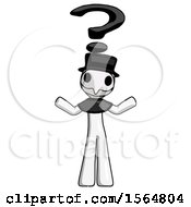Poster, Art Print Of White Plague Doctor Man With Question Mark Above Head Confused