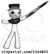 Poster, Art Print Of White Plague Doctor Man Demonstrating That Indeed The Pen Is Mightier