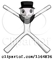 Poster, Art Print Of White Plague Doctor Man With Arms And Legs Stretched Out