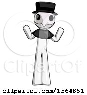Poster, Art Print Of White Plague Doctor Man Shrugging Confused