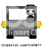 Poster, Art Print Of White Plague Doctor Man Driving Amphibious Tracked Vehicle Front View