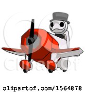 Poster, Art Print Of White Plague Doctor Man Flying In Geebee Stunt Plane Viewed From Below
