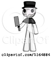Poster, Art Print Of White Plague Doctor Man Holding Meat Cleaver
