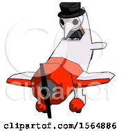 Poster, Art Print Of White Plague Doctor Man In Geebee Stunt Plane Descending Front Angle View