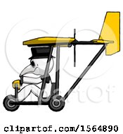 Poster, Art Print Of White Plague Doctor Man In Ultralight Aircraft Side View