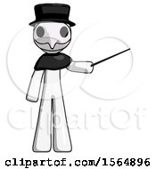 Poster, Art Print Of White Plague Doctor Man Teacher Or Conductor With Stick Or Baton Directing