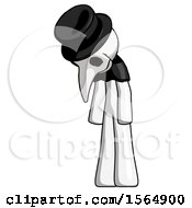 Poster, Art Print Of White Plague Doctor Man Depressed With Head Down Turned Left