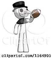 Poster, Art Print Of White Plague Doctor Man Holding Football Up