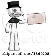 Poster, Art Print Of White Plague Doctor Man Holding Large Envelope