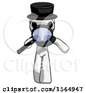 Poster, Art Print Of White Plague Doctor Man Looking Down Through Magnifying Glass