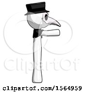 Poster, Art Print Of White Plague Doctor Man Pointing Right