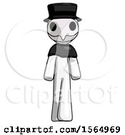 Poster, Art Print Of White Plague Doctor Man Walking Front View