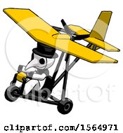 Poster, Art Print Of White Plague Doctor Man In Ultralight Aircraft Top Side View