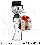 Poster, Art Print Of White Plague Doctor Man Giving A Present