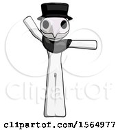 Poster, Art Print Of White Plague Doctor Man Directing Traffic Right