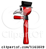 Poster, Art Print Of Red Plague Doctor Man Pointing Left