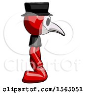 Red Plague Doctor Man Kneeling Right
