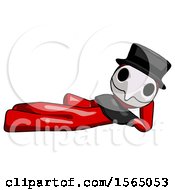 Poster, Art Print Of Red Plague Doctor Man Reclined On Side