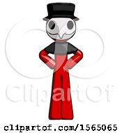 Red Plague Doctor Man Hands On Hips