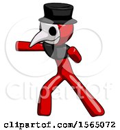 Red Plague Doctor Man Martial Arts Punch Left