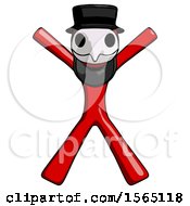 Poster, Art Print Of Red Plague Doctor Man Jumping Or Flailing