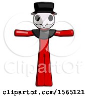 Poster, Art Print Of Red Plague Doctor Man T-Pose Arms Up Standing