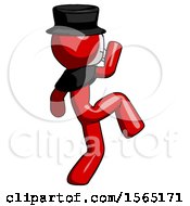Poster, Art Print Of Red Plague Doctor Man Kick Pose Start