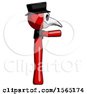 Poster, Art Print Of Red Plague Doctor Man Pointing Right