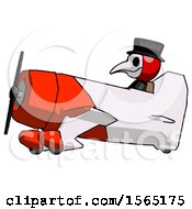 Poster, Art Print Of Red Plague Doctor Man In Geebee Stunt Aircraft Side View