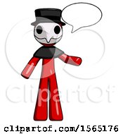 Poster, Art Print Of Red Plague Doctor Man With Word Bubble Talking Chat Icon
