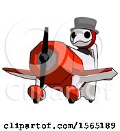 Poster, Art Print Of Red Plague Doctor Man Flying In Geebee Stunt Plane Viewed From Below