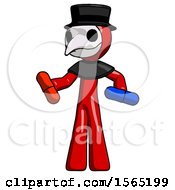 Red Plague Doctor Man Red Pill Or Blue Pill Concept