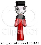 Poster, Art Print Of Red Plague Doctor Man Walking Front View