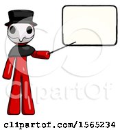 Poster, Art Print Of Red Plague Doctor Man Giving Presentation In Front Of Dry-Erase Board