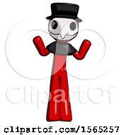 Poster, Art Print Of Red Plague Doctor Man Shrugging Confused