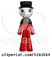 Red Plague Doctor Man Standing Facing Forward