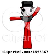 Poster, Art Print Of Red Plague Doctor Man Directing Traffic Left