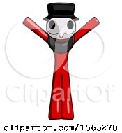 Poster, Art Print Of Red Plague Doctor Man With Arms Out Joyfully