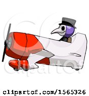 Poster, Art Print Of Purple Plague Doctor Man In Geebee Stunt Aircraft Side View