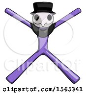Poster, Art Print Of Purple Plague Doctor Man With Arms And Legs Stretched Out