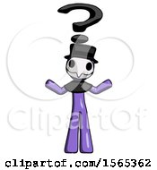 Poster, Art Print Of Purple Plague Doctor Man With Question Mark Above Head Confused